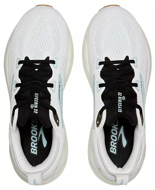 Men's Brooks Glycerin 22, Bright White/Winter Sky/Black
