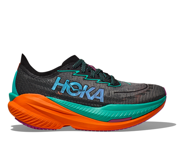 Men's Hoka Mach X2, Clack/Electric Aqua