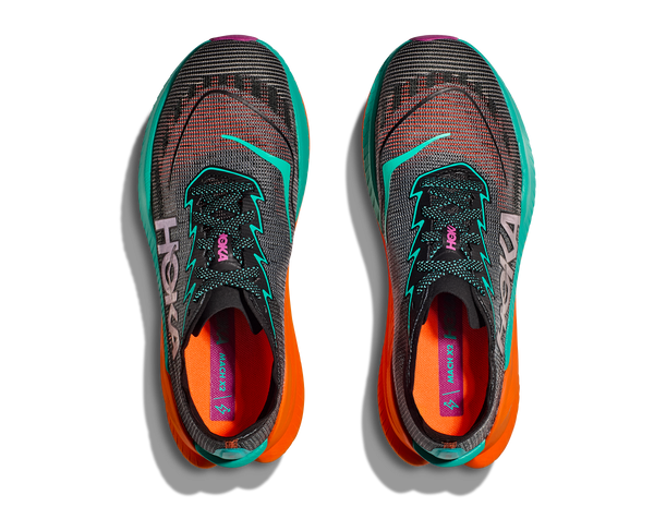 Men's Hoka Mach X2, Clack/Electric Aqua