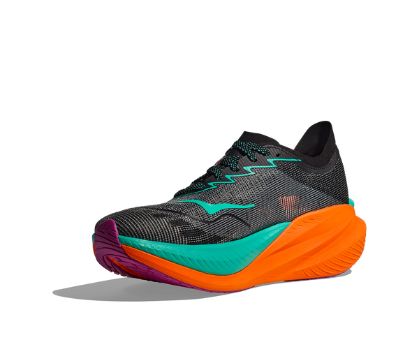 Men's Hoka Mach X2, Clack/Electric Aqua