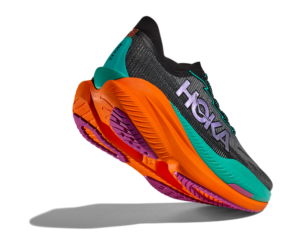 Men's Hoka Mach X2, Clack/Electric Aqua
