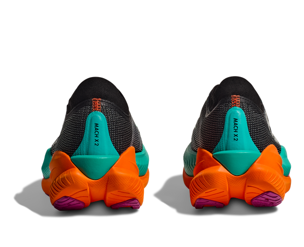 Men's Hoka Mach X2, Clack/Electric Aqua