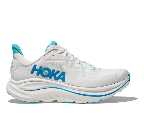 Mens Hoka Clifton 10 , White/Skyward Blue