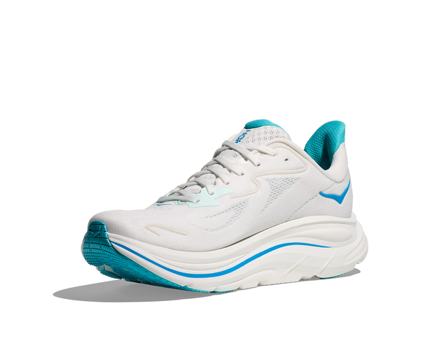 Mens Hoka Clifton 10 , White/Skyward Blue