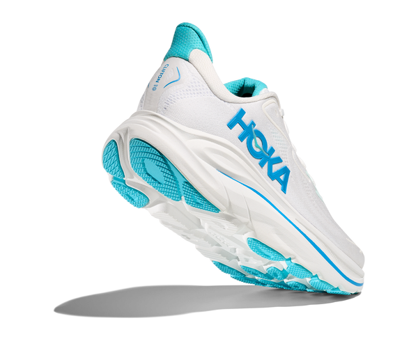 Mens Hoka Clifton 10 , White/Skyward Blue