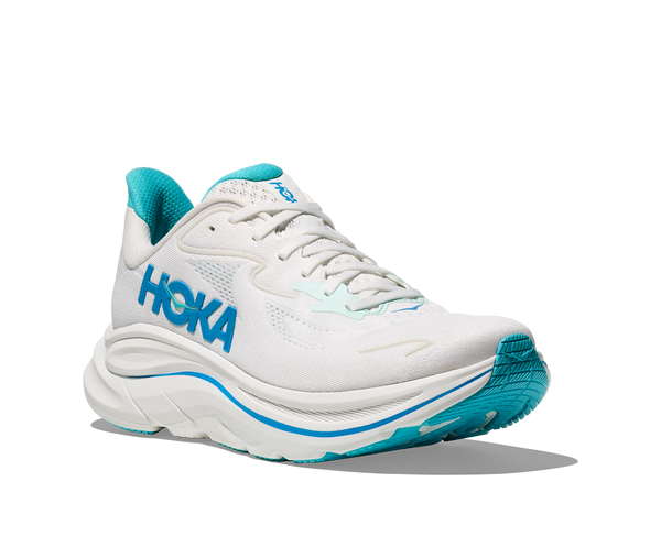 Mens Hoka Clifton 10 , White/Skyward Blue