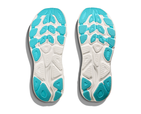 Mens Hoka Clifton 10 , White/Skyward Blue