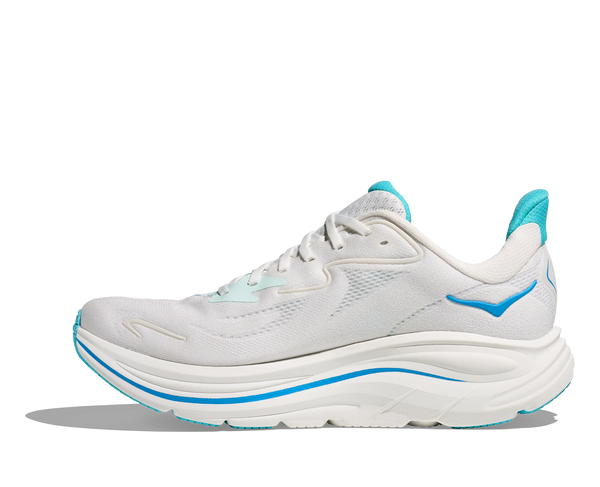 Mens Hoka Clifton 10 , White/Skyward Blue