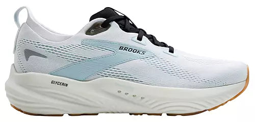 Men's Brooks Glycerin 22, Bright White/Winter Sky/Black