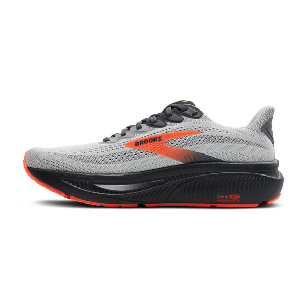 Men's Brooks Ghost 17, Oyster Mushroom/Orange/Ebony
