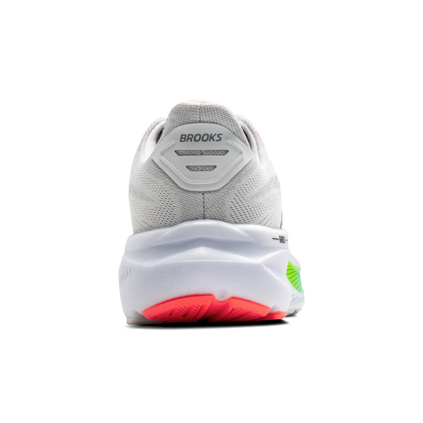 Mens Brooks Ghost 17, White/Pink Clay/Gecko