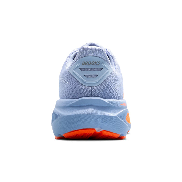 Womens Brooks Ghost 17, Blue Heron/White/Orange