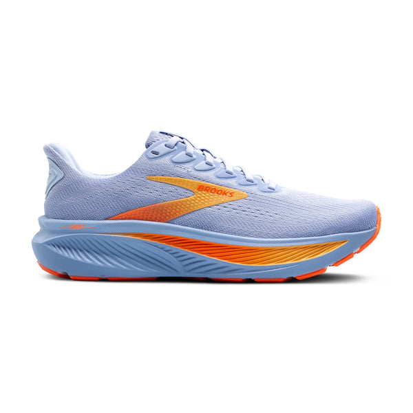 Womens Brooks Ghost 17, Blue Heron/White/Orange