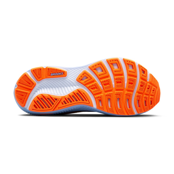 Womens Brooks Ghost 17, Blue Heron/White/Orange