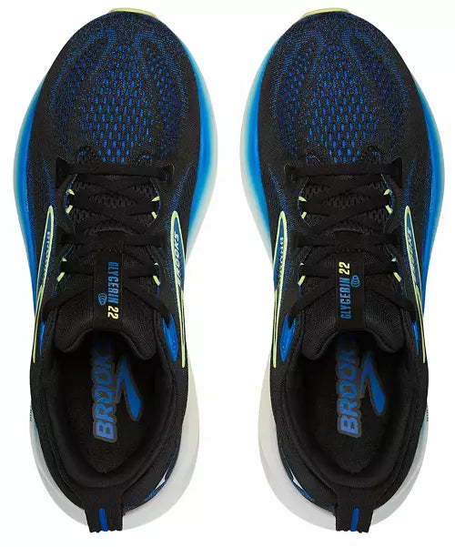 Men's Brooks Glycerin 22, Black/Cobalt/Neo Yellow