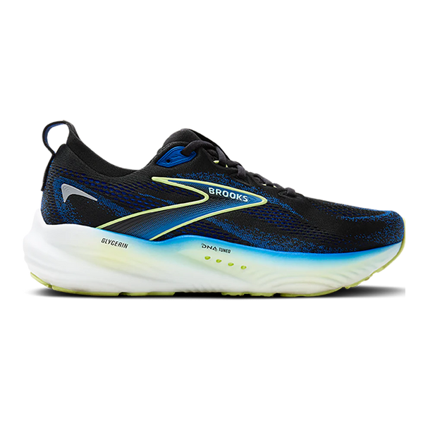 Men's Brooks Glycerin GTS 22, Black/Cobalt/Neo Yellow