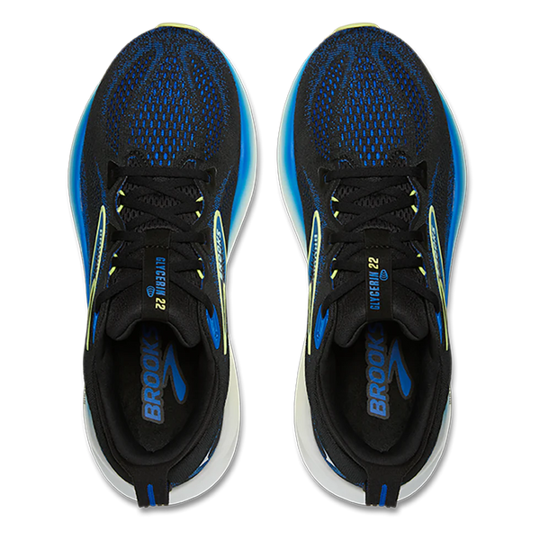 Men's Brooks Glycerin GTS 22, Black/Cobalt/Neo Yellow