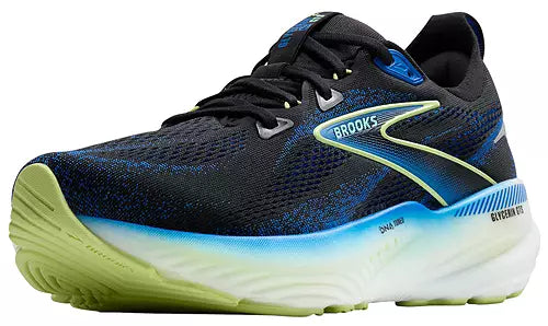 Men's Brooks Glycerin GTS 22, Black/Cobalt/Neo Yellow