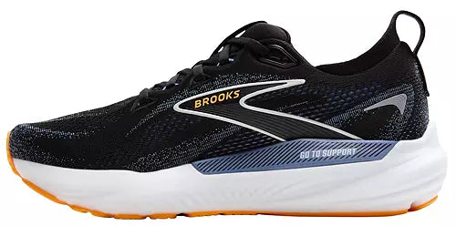 Men's Brooks Glycerin GTS 22, Black/Country Blue/Orange Pop