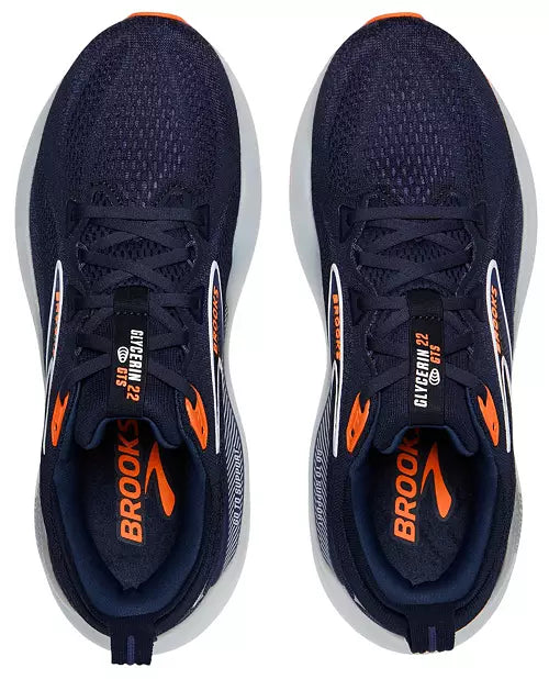 Men's Brooks Glycerin GTS 22, Peacoat/Blue Ribbon/Orange