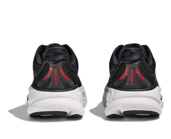 Mens Hoka Bondi 9, Black/Vermillion