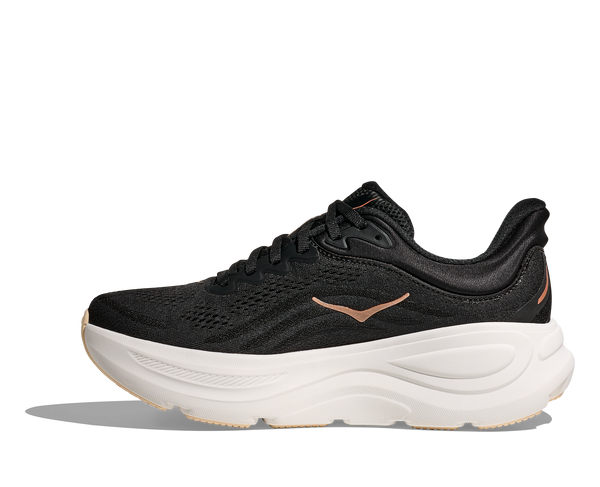 Womens' Hoka Bondi 9, Black/Rose Gold