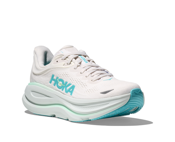 Womens Hoka Bondi 9, Frost/Cielo Blue