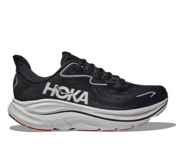 Mens Hoka Clifton 10 , Black/Silver