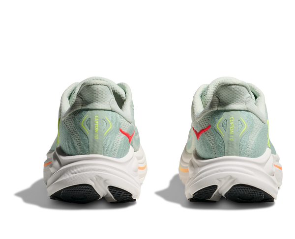 Womens Hoka Clifton 10, Sea Glass/Neon Flame