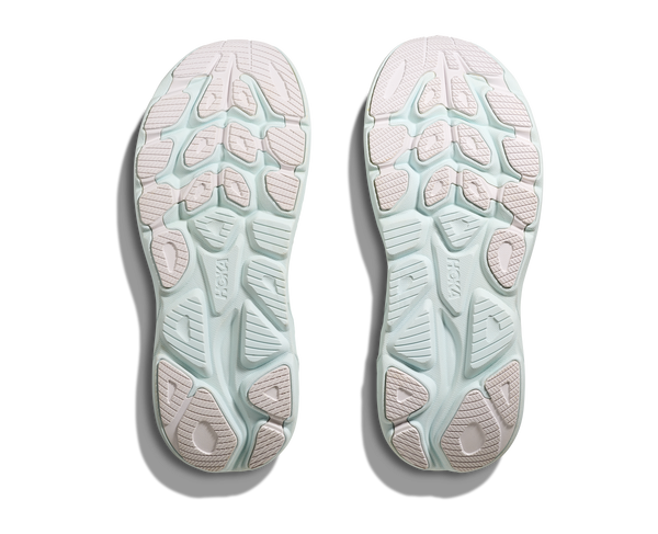 Womens Hoka Clifton 10, White/Cielo Blue
