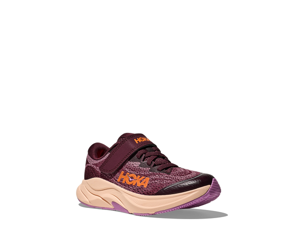 K Hoka Rincon 4 Little Kids, Black Cherry/Classic Mauve