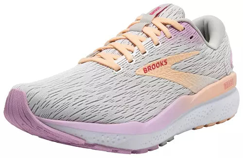 Women's Brooks Ghost 16, White/Grey/Orchid