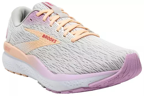 Women's Brooks Ghost 16, White/Grey/Orchid