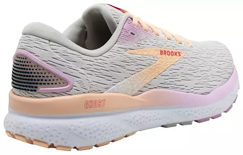 Women's Brooks Ghost 16, White/Grey/Orchid