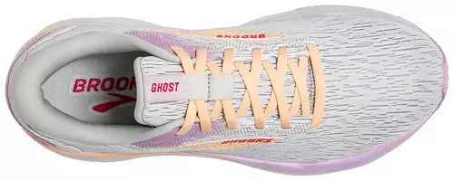 Women's Brooks Ghost 16, White/Grey/Orchid