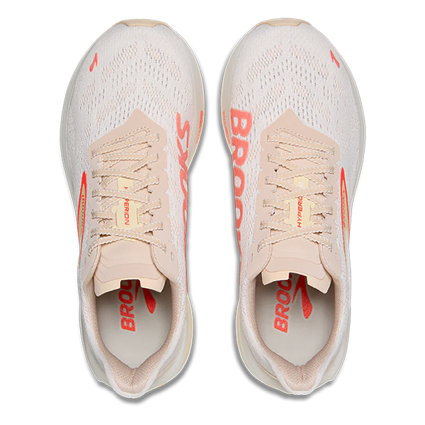 Women's Brooks Hyperion 2, White/Peach/Coral