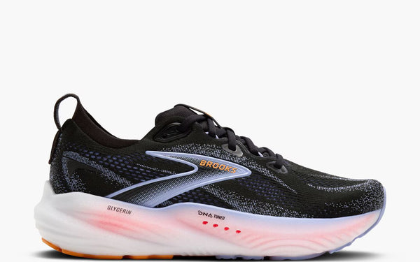 Womens Brooks Glycerin 22, Black/Blue Heron/Orange