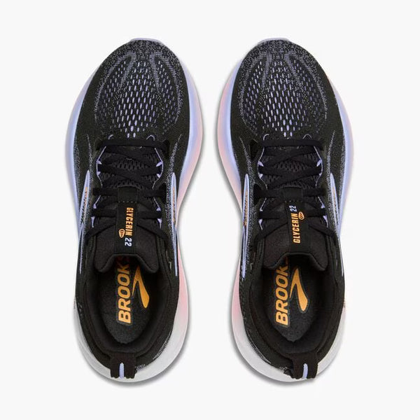 Womens Brooks Glycerin 22, Black/Blue Heron/Orange
