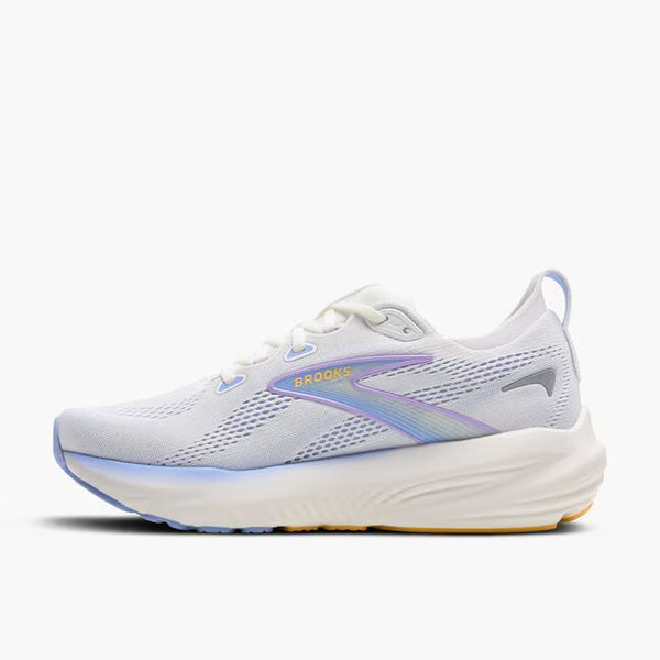 Womens Brooks Glycerin 22, White/Blue Heron/Apricot