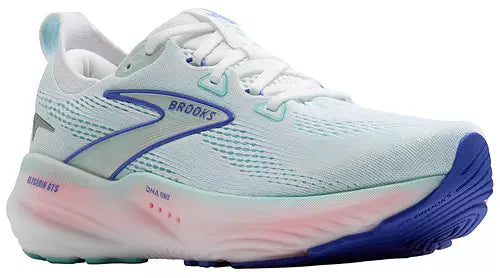 Women's Brooks Glycerin GTS 22, White/Limpet Shell/Amparo Blue