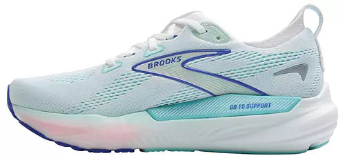 Women's Brooks Glycerin GTS 22, White/Limpet Shell/Amparo Blue