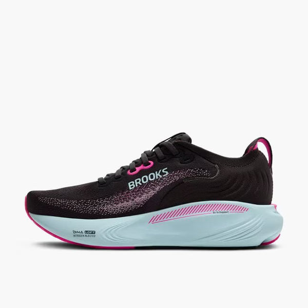 Womens Brooks Adrenaline GTS 25, Black/Cyber Pink/Iced Aqua