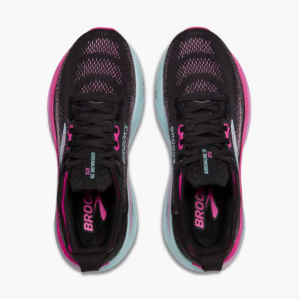 Womens Brooks Adrenaline GTS 25, Black/Cyber Pink/Iced Aqua