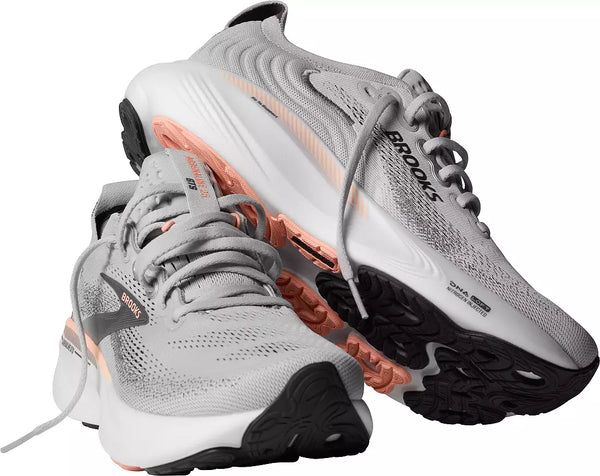 Womens Brooks Adrenaline GTS 25, Grey/Blackened Pearl/Coral