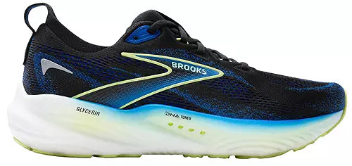 Men's Brooks Glycerin 22, Black/Cobalt/Neo Yellow