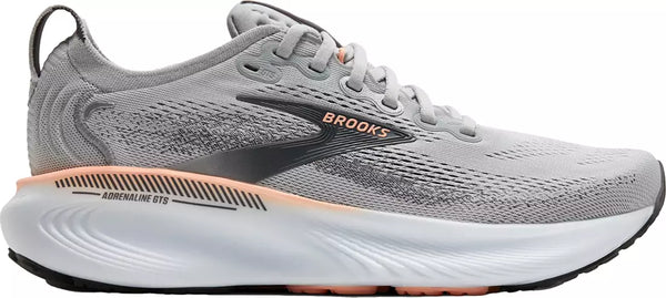 Womens Brooks Adrenaline GTS 25, Grey/Blackened Pearl/Coral
