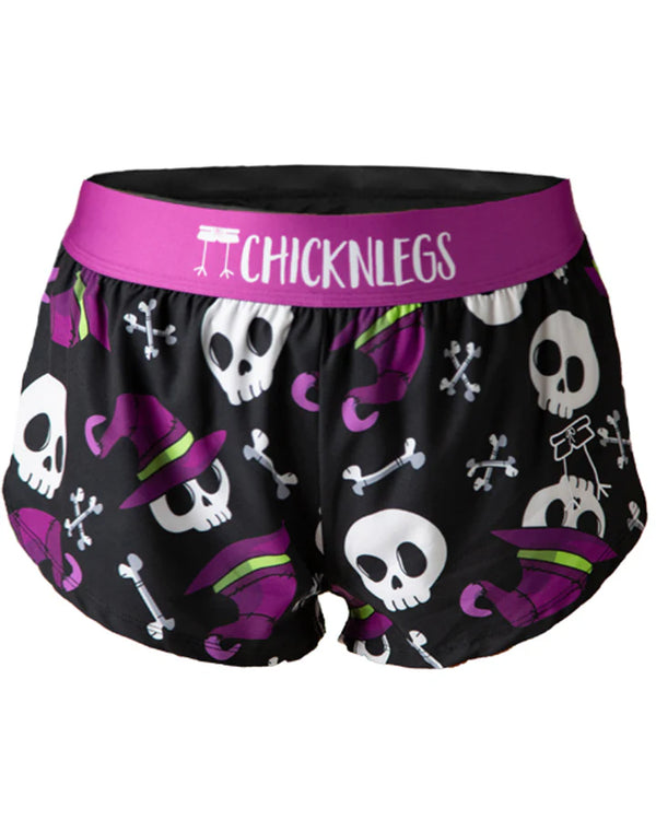 W ChicknLegs 1.5" Split Shorts, Skulls