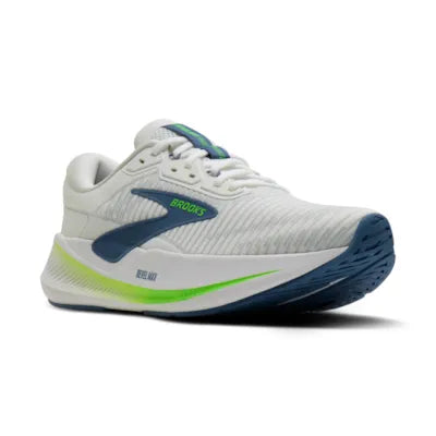 Mens Brooks Revel Max, White/Moonlight/Green Gecko