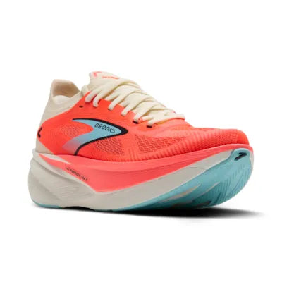 Womens Brooks Hyperion Max 3 , Coconut/Fiery Coral/Atomizer