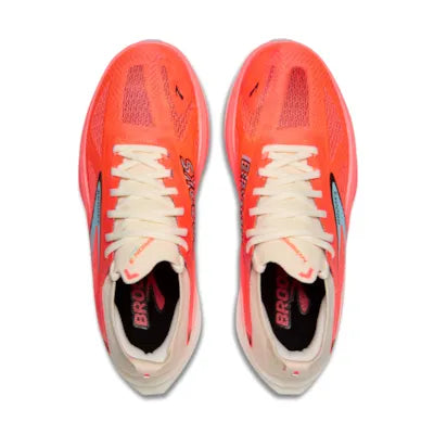 Womens Brooks Hyperion Max 3 , Coconut/Fiery Coral/Atomizer